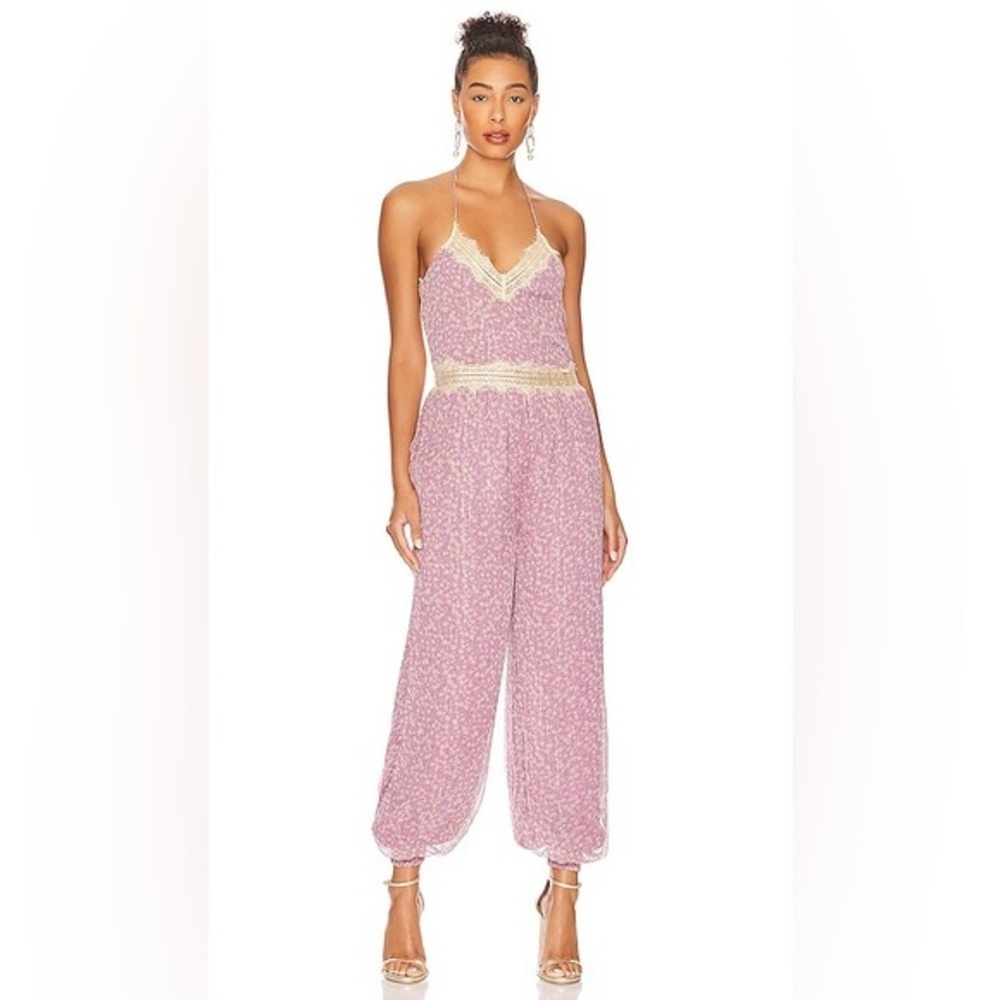 Tularosa Flora Viscose Jumpsuit in Juno Floral Purple Size‎ M